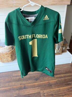 adidas Green Performance Football Jersey with Black Logo Tag